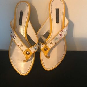 Louis Vuitton yellow sandals size 7